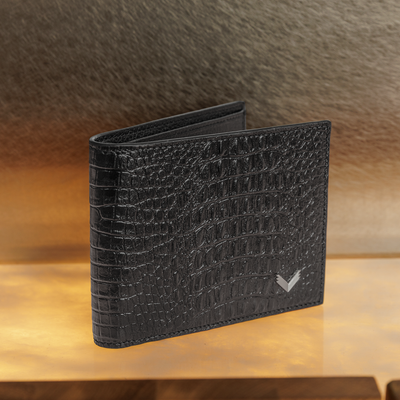 Portofel Clasic, Piele Vitel, Textura Aligator