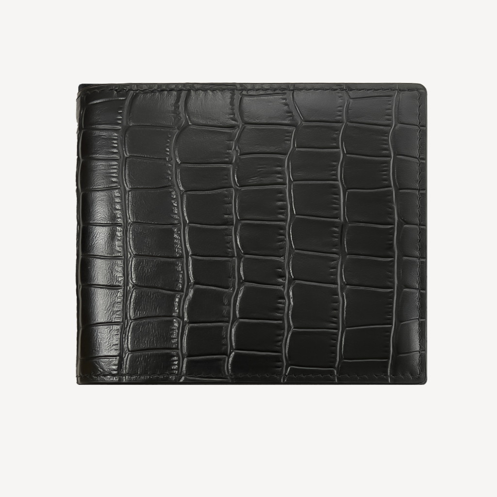 Portofel Clasic, Piele Vitel, Textura Crocodil
