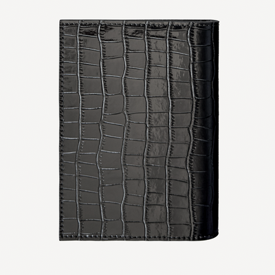 Portofel Pasaport, Piele Vitel, Textura Crocodil