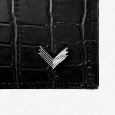Portofel Pasaport, Piele Vitel, Textura Crocodil