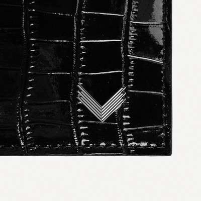 Portofel Pasaport, Piele Vitel, Textura Crocodil