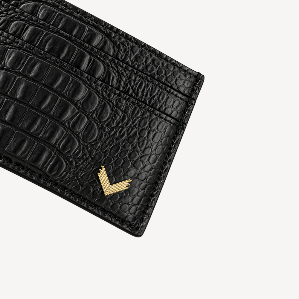 Port Card, Piele Vitel, Textura Aligator