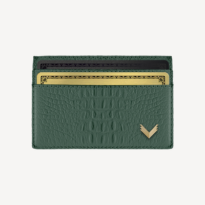 Port Card, Piele Vitel, Textura Aligator