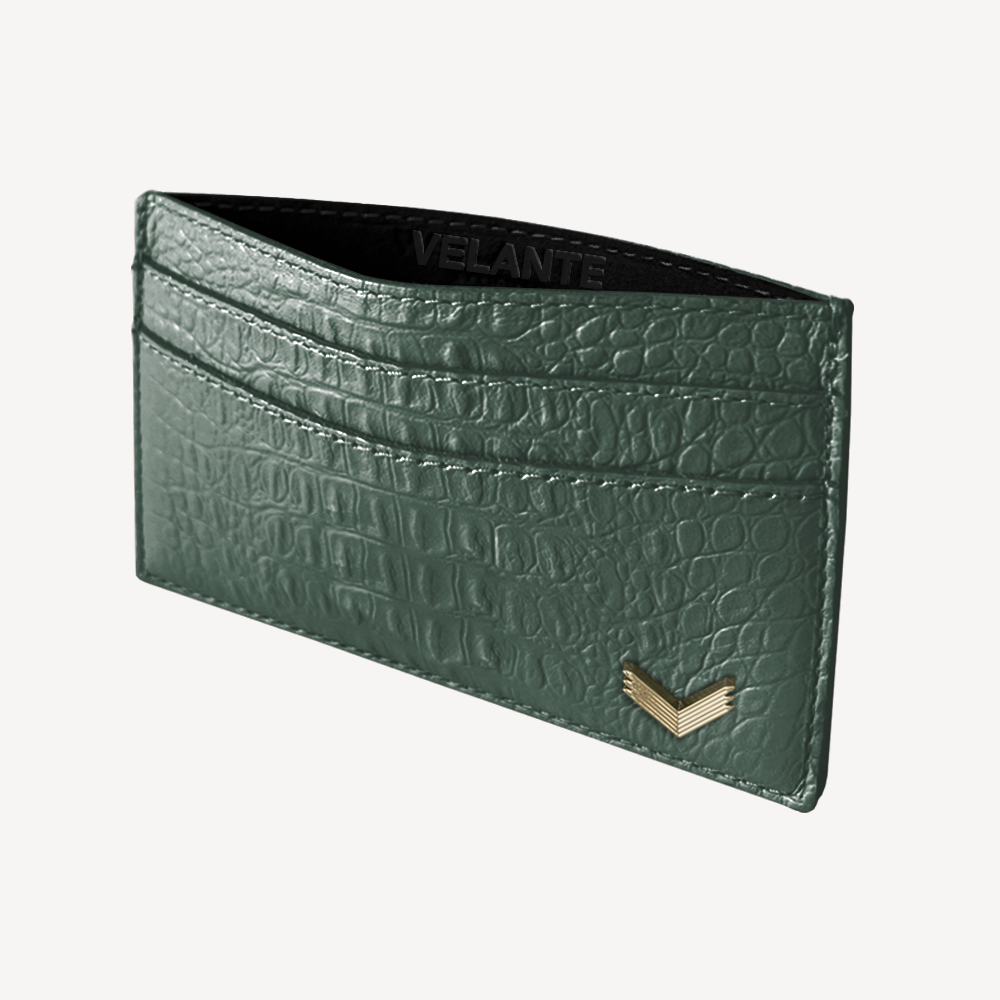 Port Card, Piele Vitel, Textura Aligator