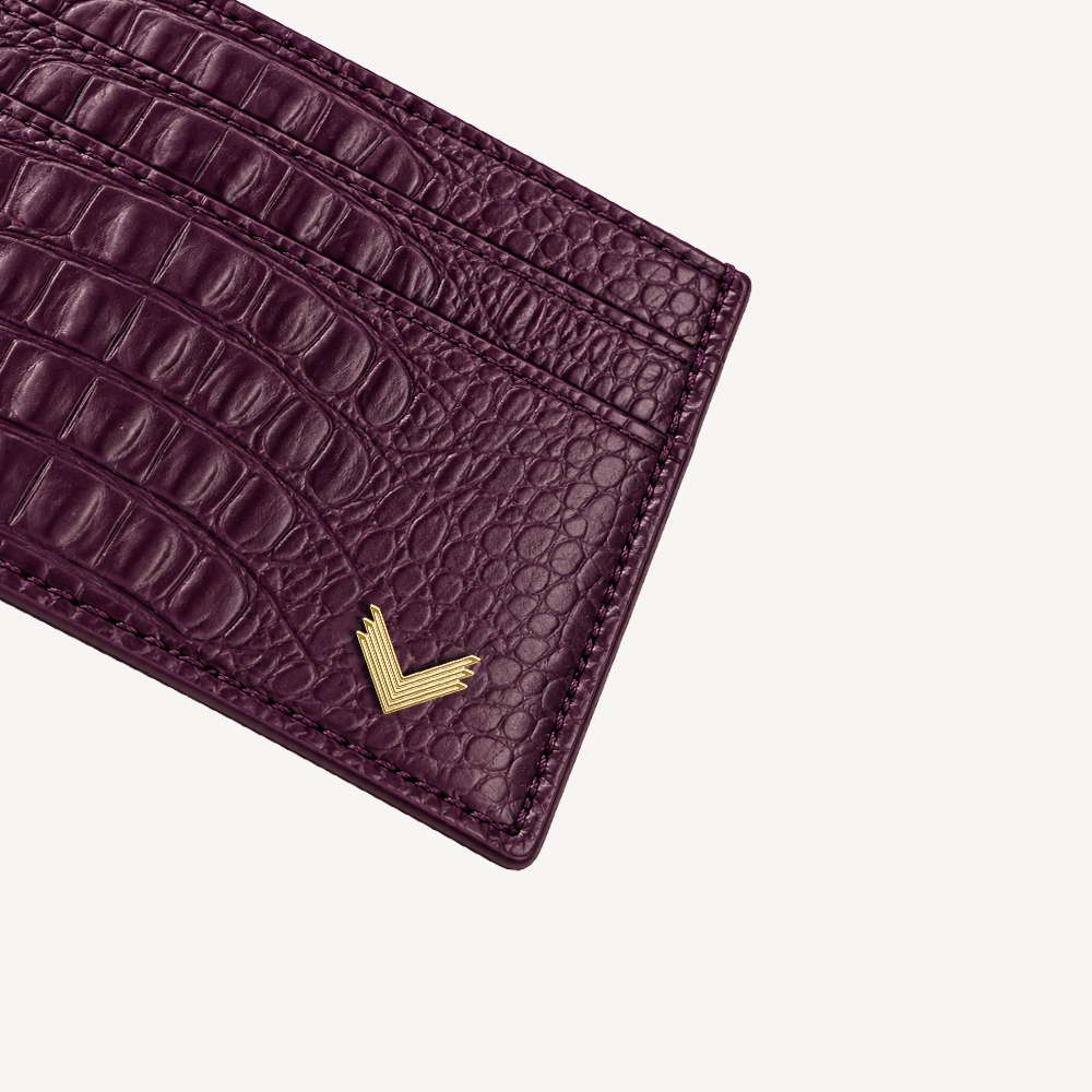 Port Card, Piele Vitel, Textura Aligator