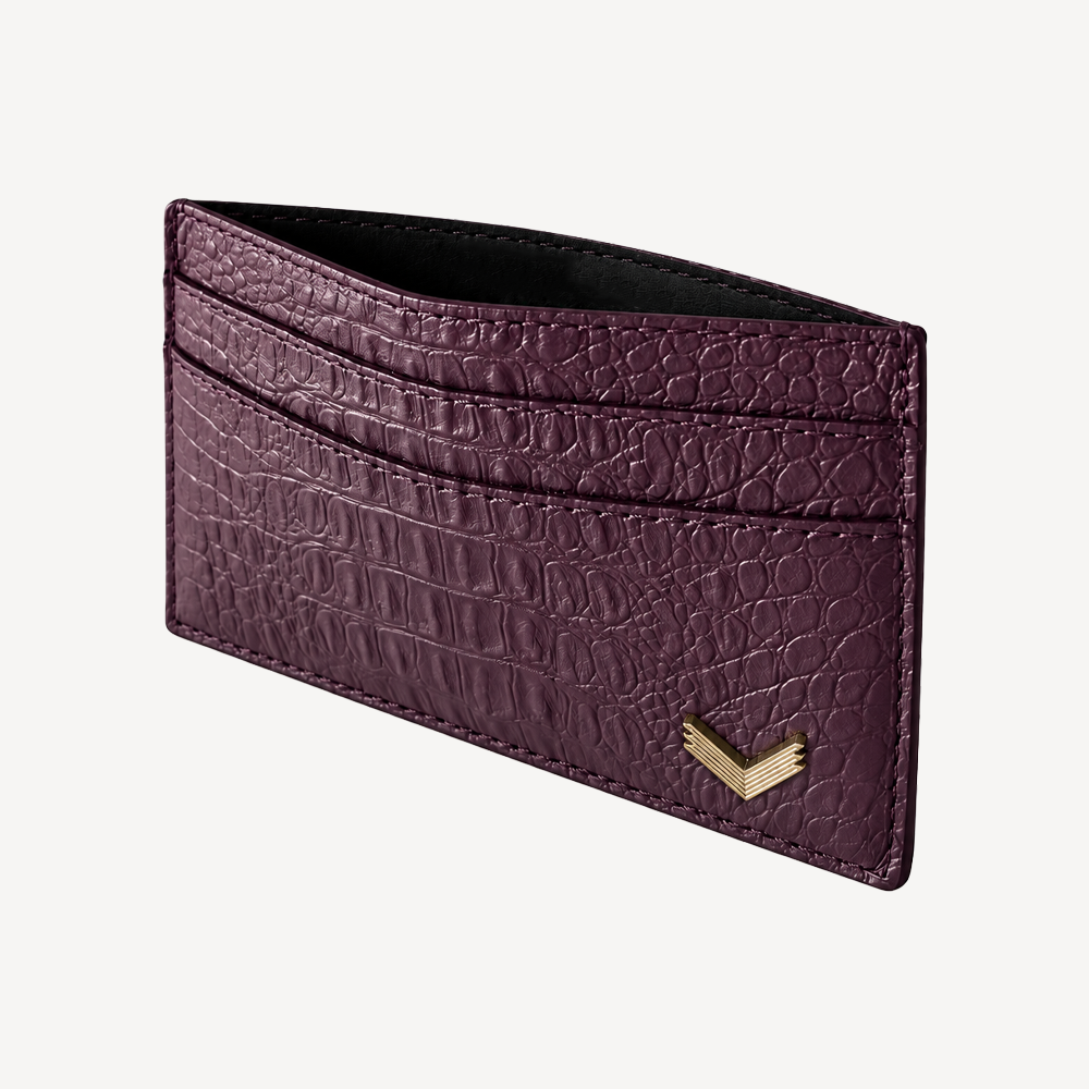 Port Card, Piele Vitel, Textura Aligator