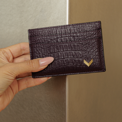 Port Card, Piele Vitel, Textura Aligator