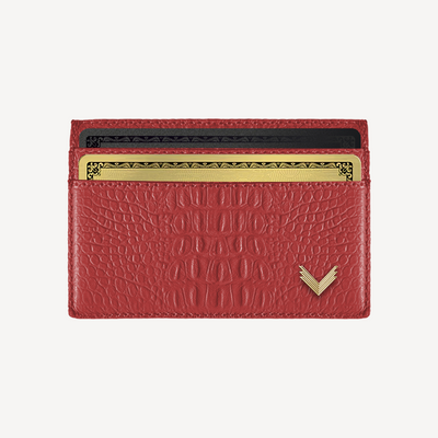 Port Card, Piele Vitel, Textura Aligator
