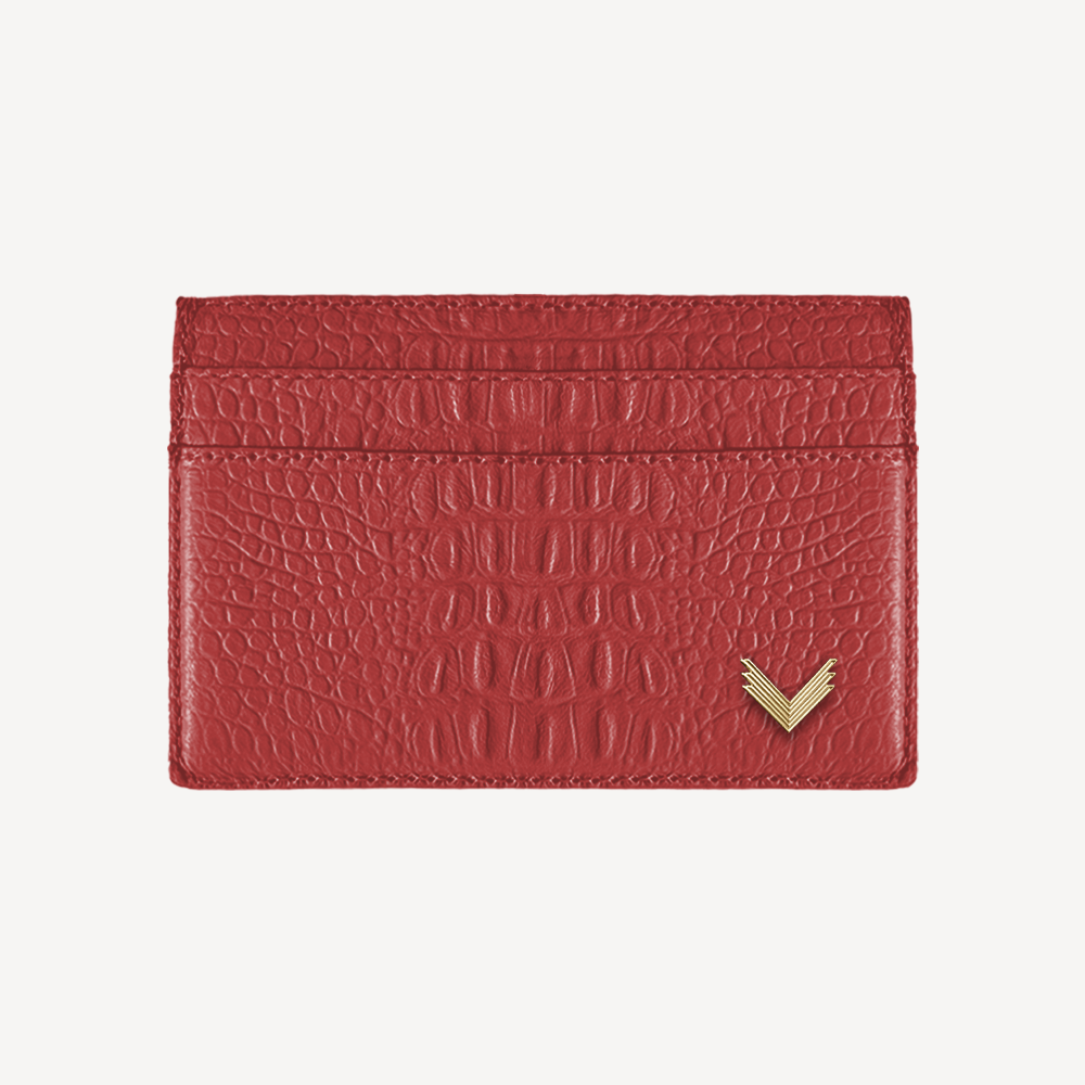 Port Card, Piele Vitel, Textura Aligator