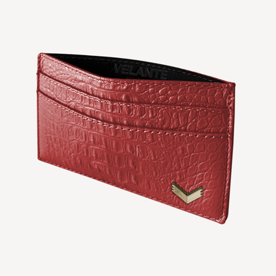 Port Card, Piele Vitel, Textura Aligator