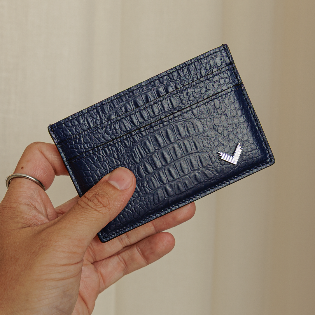 Port Card, Piele Vitel, Textura Aligator