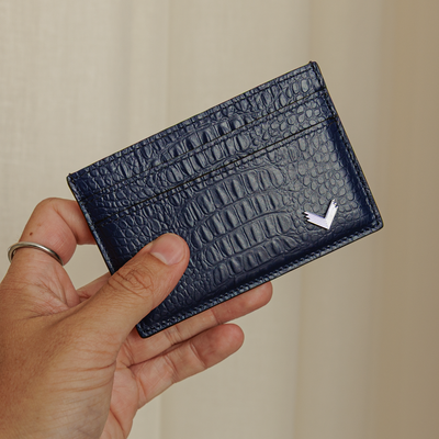 Port Card, Piele Vitel, Textura Aligator