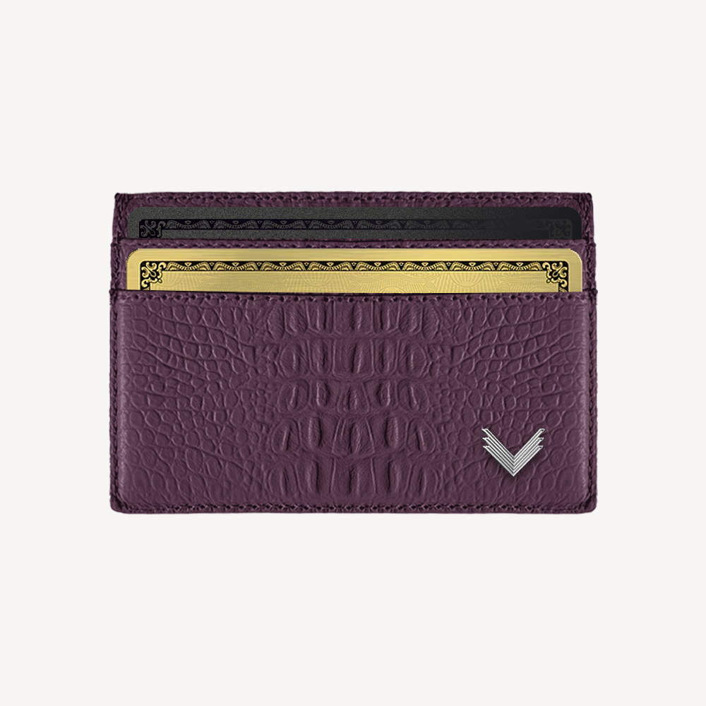 Port Card, Piele Vitel, Textura Aligator