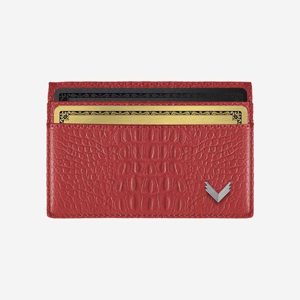Port Card, Piele Vitel, Textura Aligator
