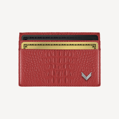 Port Card, Piele Vitel, Textura Aligator