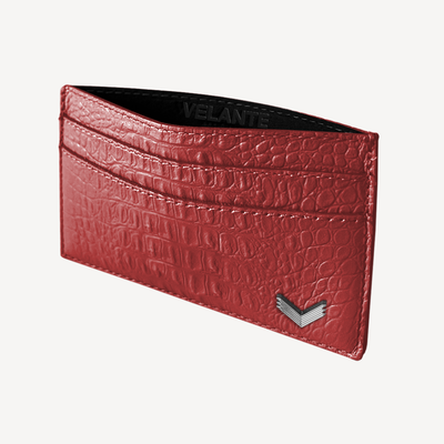 Port Card, Piele Vitel, Textura Aligator