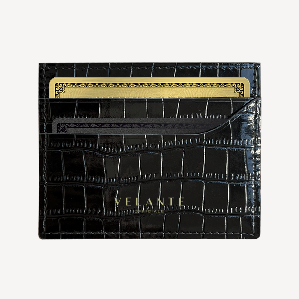 Port Card, Piele Vitel, Textura Crocodil