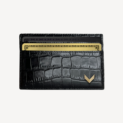 Port Card, Piele Vitel, Textura Crocodil