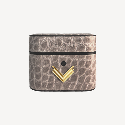 Husa AirPods 3, Piele Vitel, Textura Crocodil