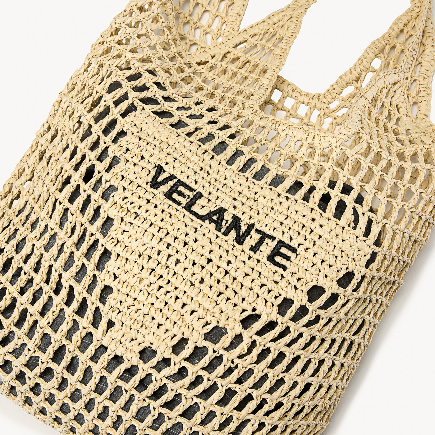 Geanta Tote, Fibra din Hartie Tip Rafie, Logo Brodat