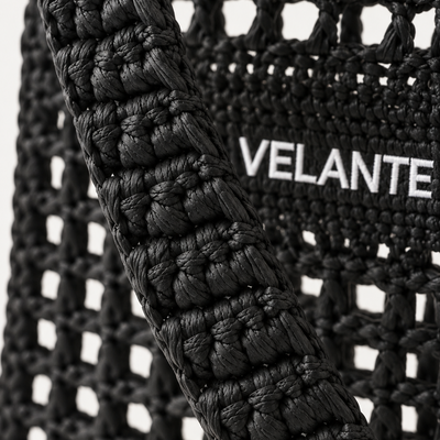 Geanta Tote Structurata, Fibra din Hartie Tip Rafie, Logo Brodat