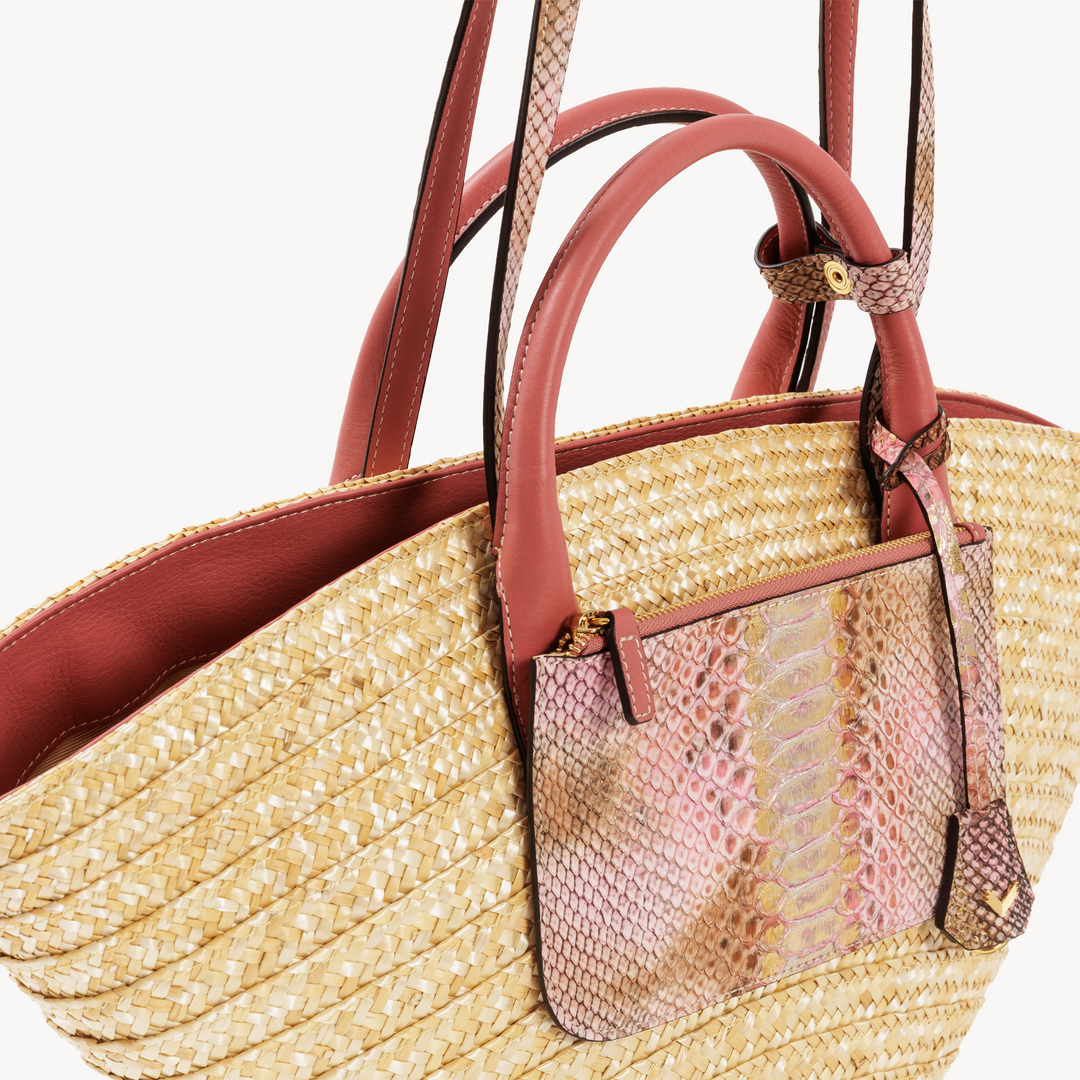 Geanta Panier, Paie Naturale si Piele Piton