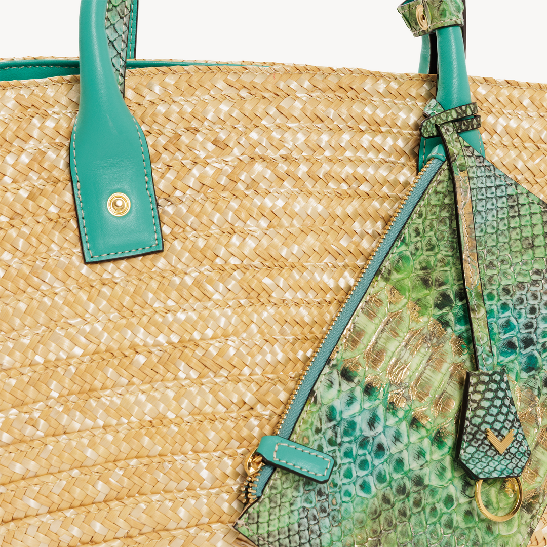 Geanta Panier, Paie Naturale si Piele Piton