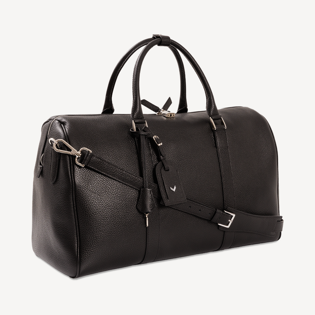 Geanta Overnight, Piele Vitel, Textura Granulata