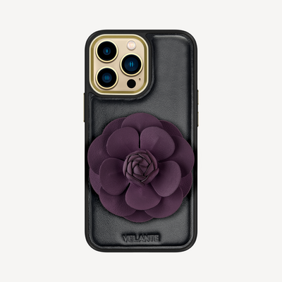 Husa Telefon iPhone 14 Pro Max, Piele Vitel, Camellia