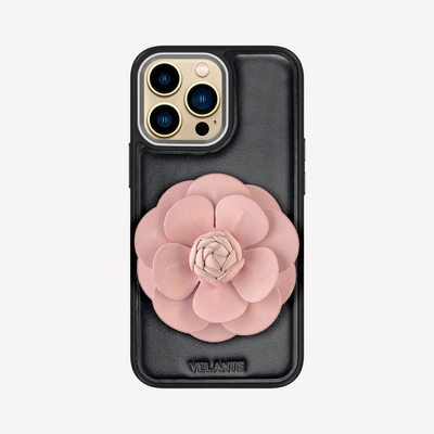 Husa Telefon iPhone 14 Pro Max, Piele Vitel, Camellia