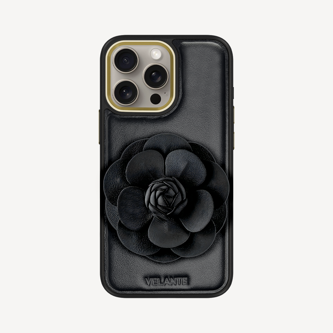 Husa Telefon iPhone 15 Pro, Piele Vitel, Camellia