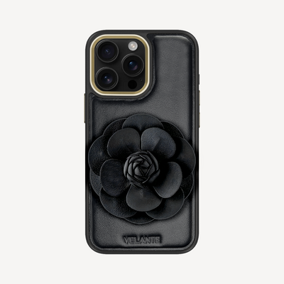 Husa Telefon iPhone 16 Pro Max, Piele Vitel, Camellia