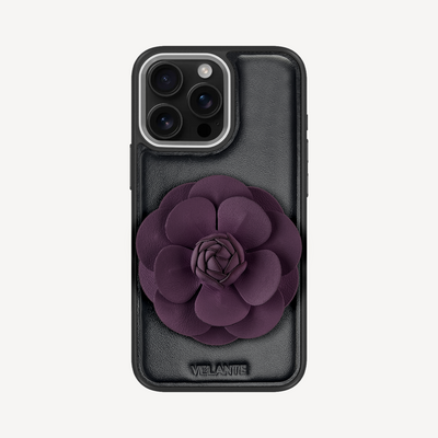 Husa Telefon iPhone 16 Pro Max, Piele Vitel, Camellia