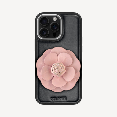 Husa Telefon iPhone 16 Pro Max, Piele Vitel, Camellia