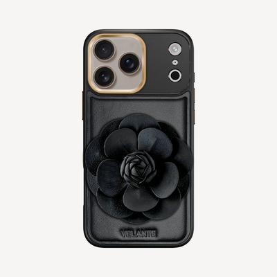 Husa Telefon iPhone 17 Pro Max, Piele Vitel, Camellia