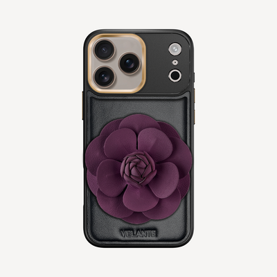 Husa Telefon iPhone 17 Pro Max, Piele Vitel, Camellia