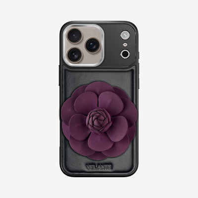 Husa Telefon iPhone 17 Pro, Piele Vitel, Camellia