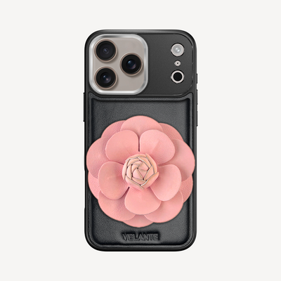 Husa Telefon iPhone 17 Pro Max, Piele Vitel, Camellia