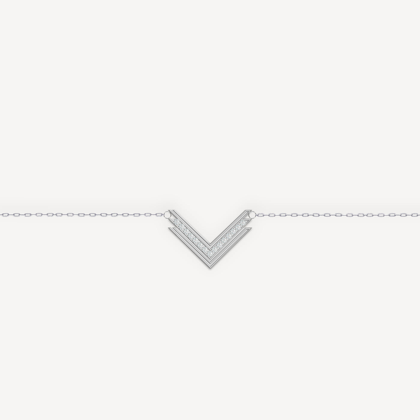Choker VLogo, Aur Alb 14K, 15 Diamante