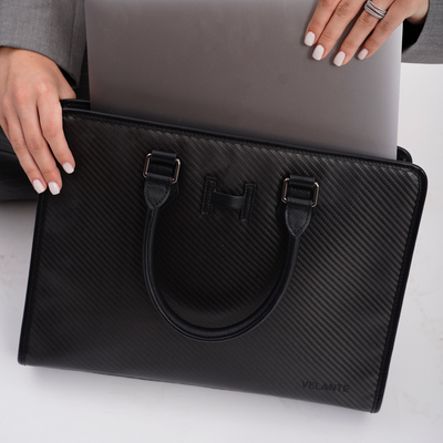 Husa Laptop, Fibra de Carbon, Piele Vitel