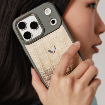 Husa Telefon iPhone 17 Pro Max, Piele Vitel, Textura Crocodil