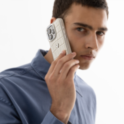 Husa Telefon iPhone 17 Pro Max, Piele Vitel, Textura Crocodil