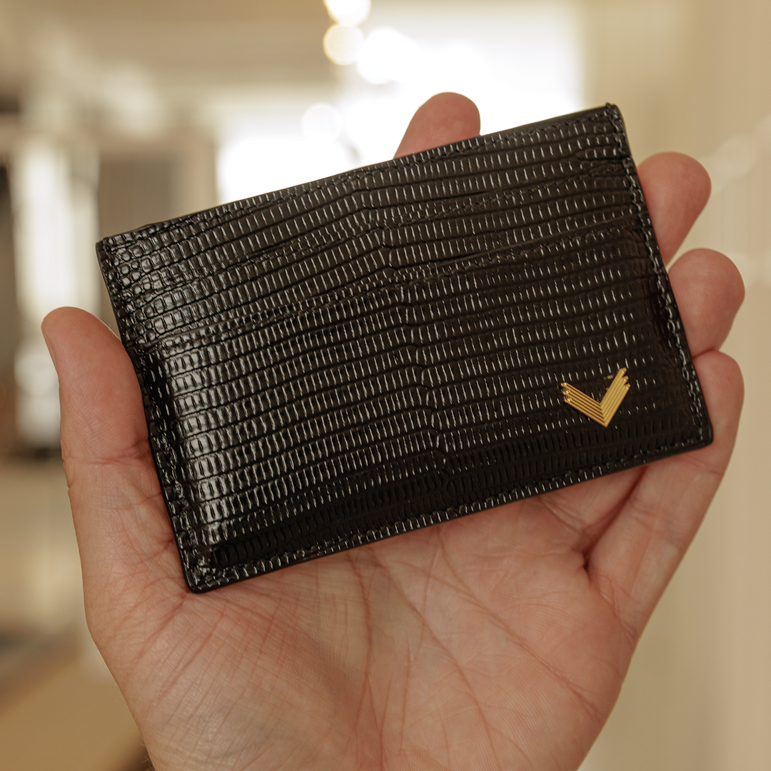 Port Card, Piele Vitel, Textura Lizard