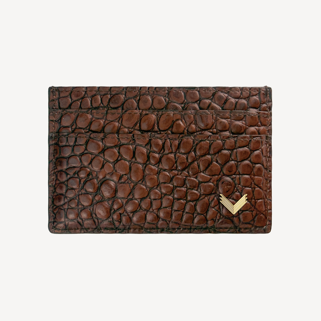 Port Card, Piele Vitel, Textura Crocodil