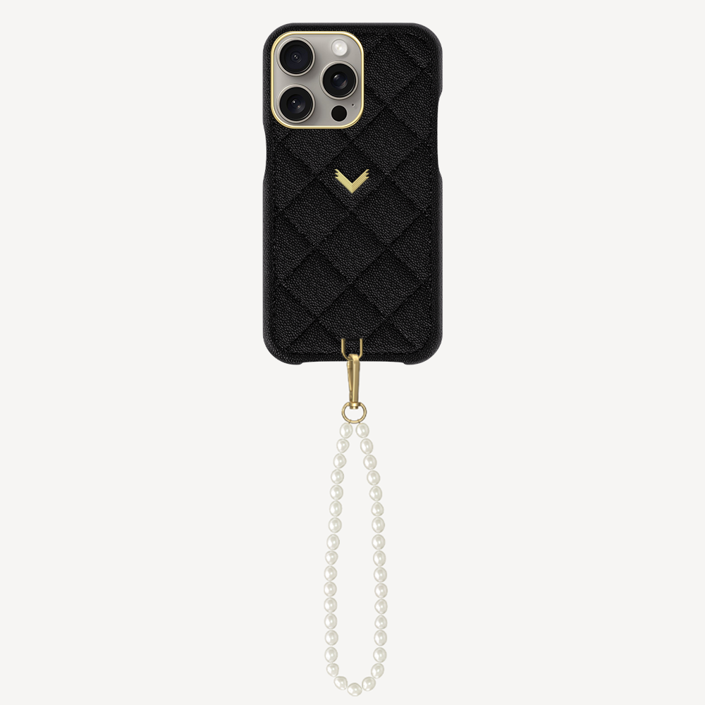 Husa Telefon iPhone 15 Pro, Piele Vitel, Textura Caviar