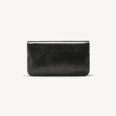 Portofel cu Fermoar, Carbon, Piele Vitel
