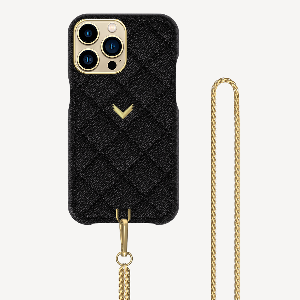 Husa Telefon iPhone 14 Pro Max, Piele Vitel, Textura Caviar