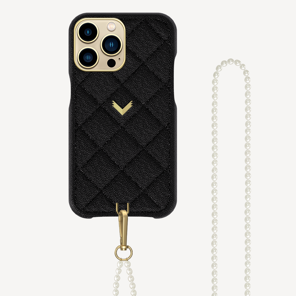 Husa Telefon iPhone 14 Pro Max, Piele Vitel, Textura Caviar