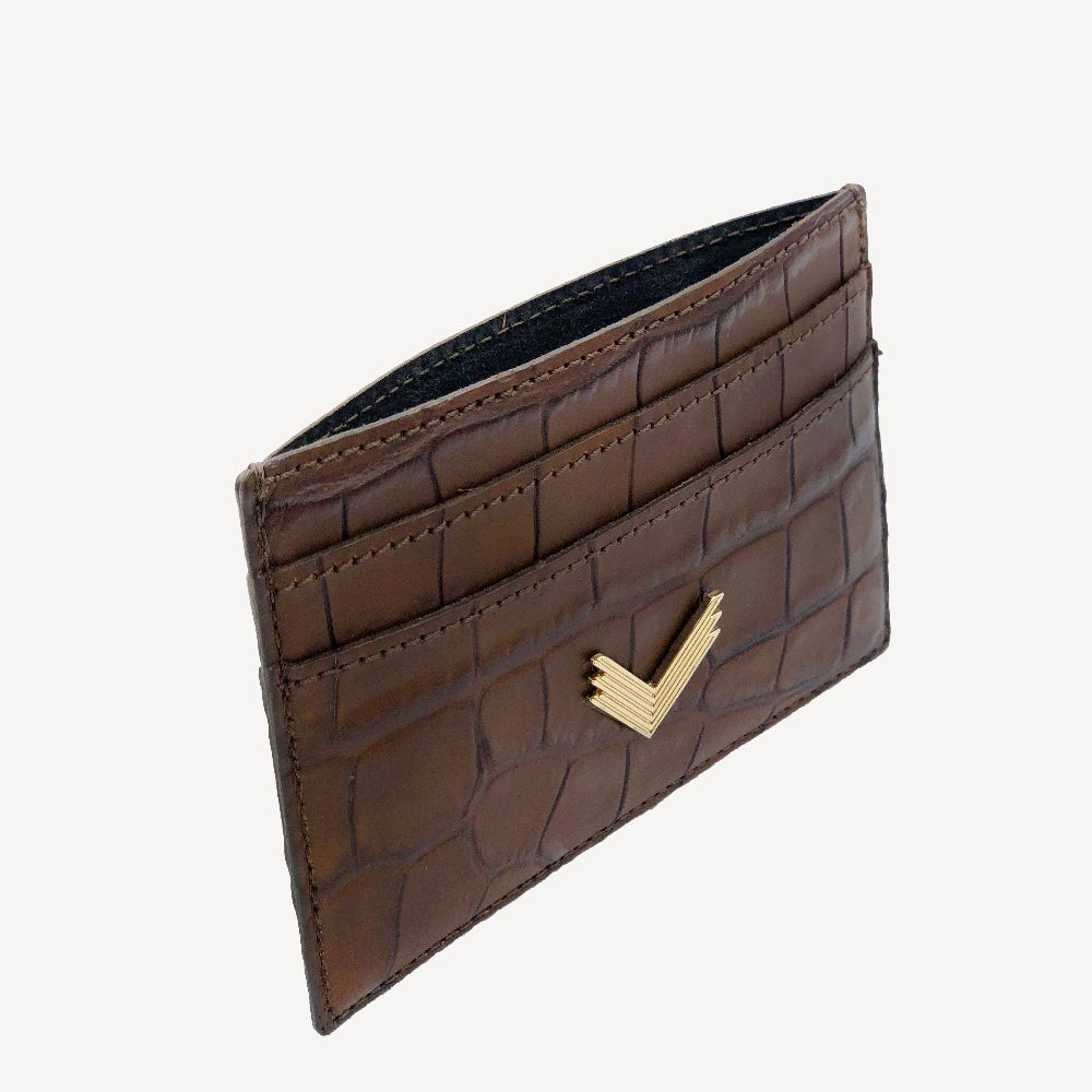 Port Card, Piele Vitel, Textura Crocodil