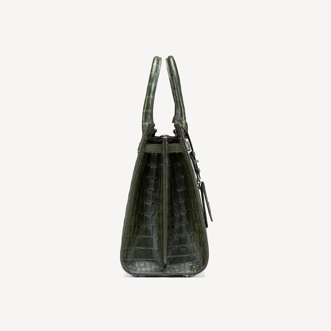 Geanta, Piele Crocodil, VLogo Aur Alb 14K